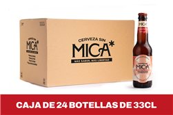 Cerveza Mica Tradición - Pack 24 x bot. 33 cl. Cerveza Tostada Sin Alcohol (0,4% alc. vol.), Sin Gluten, Sin Filtrar y Baja en Calorías.