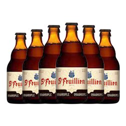 Cerveza Saint Feuillien Quadruple Malt — Cuádruple Malta Botellín Tercio 33 cl (Caja de 6 unidades)