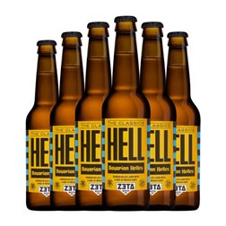 Cerveza Zeta Hell — Rubia Botellín Tercio 33 cl (Caja de 6 unidades)