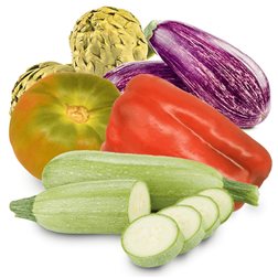 Voici la traduction en français :

Panier d'Artichauts, Tomate de Valence pour Salade, Courgette, Aubergine et Poivron Rouge 6Kg et 1 Unité → 2Kg d'Artichauts + 2Kg de Tomates + 1Kg de Courgettes + 1Kg d'Aubergines + 1 Unité de Poivron Rouge.