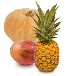 Cesta Calabaza Piña Mango 1 Calabaza + 1Piña+ 1Kg Mango