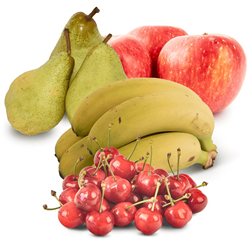 Basket of Cherries, Apples, Pears, and Bananas 6K(2Kg Cherries + 1Kg Apples + 1Kg Condesa Pear + 2Kg Bananas)