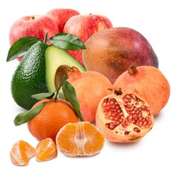 Panier FrutaMare 5 kg +1 : 1 kg d'avocats, 1 kg de pommes rouges, 2 kg de mandarines baby, 1 kg de grenades et 1 mangue