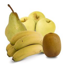Kiwi-Korb, Goldapfel, Birne und Bananen 7 kg (1 kg Kiwis + 2 kg Äpfel + 2 kg Birnen + 2 kg Bananen)