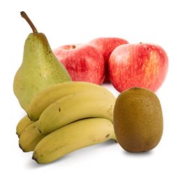 Panier de kiwi, pomme rouge, poire et bananes 7 kg (1 kg de kiwis + 2 kg de pommes + 2 kg de poires + 2 kg de bananes)