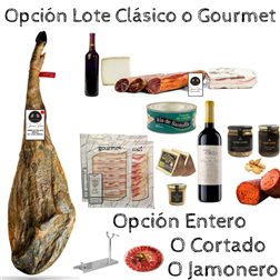 Cesta de Navidad con Jamón de Bellota Ibérico 50% Raza Ibérica Rivera 7-7,5 kgs