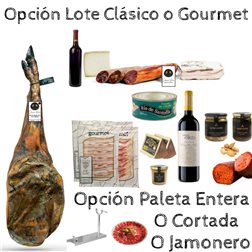 Christmas basket with 100% Iberian Acorn-fed Ham Shoulder Rivera 4.5-5 kgs