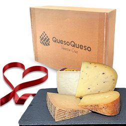 Cesta de Quesos Gourmet para Regalo Pareja "Díselo con Queso"