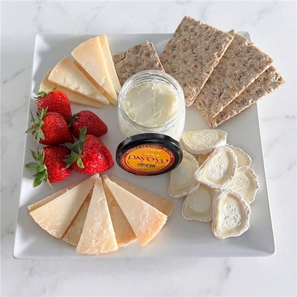 Cesta de Quesos Gourmet "Picoteo Payoyo" | Queso Semicurado Payoyo, Rulo de Cabra Payoyo y Crema de Queso para untar Payoyo | Queso Queso-lateral