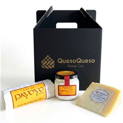 Cesta de Quesos Gourmet "Picoteo Payoyo" | Queso Semicurado Payoyo, Rulo de Cabra Payoyo y Crema de Queso para untar Payoyo | Queso Queso