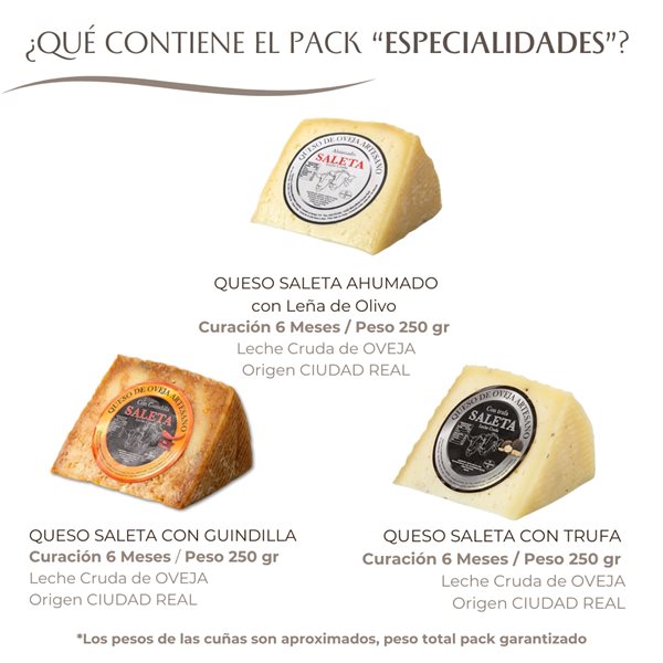 Cesta de Quesos Regalo Gourmet "Pack Especialidades"-detalle