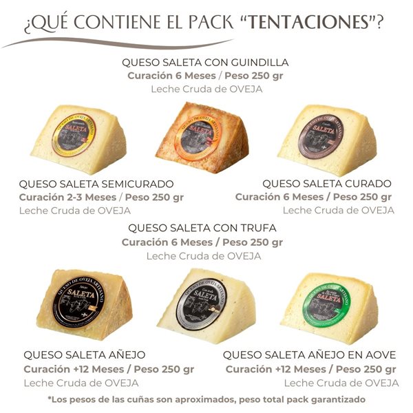 Cesta de Quesos Regalo Gourmet "Pack Tentaciones"-detalle