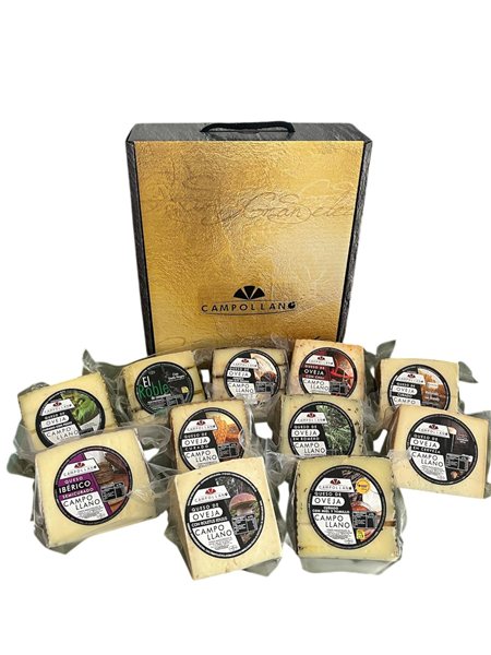 Cesta Degustación Diamante Quesos Campollano en Cuñas 250grs-detalle