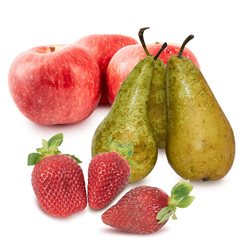 Strawberry, Apples, and Conference Pear Basket 5Kg (1Kg Strawberries + 2Kg Apples + 2Kg Conference Pears)