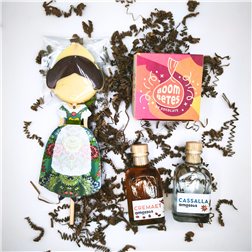Coffret gourmet fallero avec alcool.