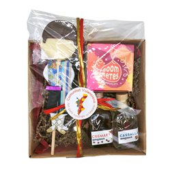 Cesta gourmande fallero avec alcool.