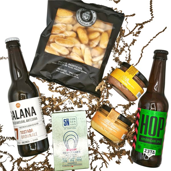 Cesta gourmet 'Ipa Brown'-detalle