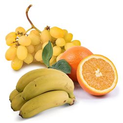 Cesta Naranjas de Zumo, Uva Blanca y Plátanos 10 kg (6Kg Naranja de Zumo + 2kg Uva blanca + 2kg Plátano