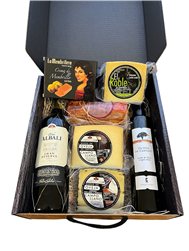 Cesta Navidad  Nº 4 Campollano Quesos, Lomo, Vino, Aceite y Membrillo