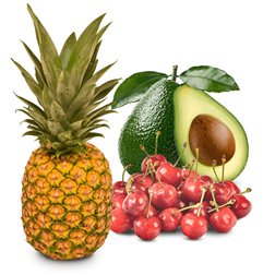 Basket Pineapple, Avocados and Cherries 3 kg and 1 unit (1 Unit Pineapple + 1kg Avocados + 2kg Cherries)