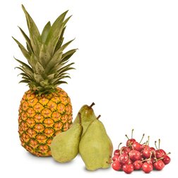 Korb Ananas, Birnen und Kirschen 1 Ananas + 1 kg Birnen Condesa + 2 kg Kirschen