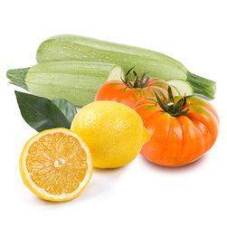 Panier de tomates valenciennes pour salade, courgettes et citrons 5K (2Kg tomates, 2Kg courgettes et 1Kg citrons)