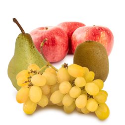 White grape, Kiwi, Apple, and Pear Basket 6 kg (1kg white grape + 1kg Kiwis + 2kg Apples + 2kg pears)