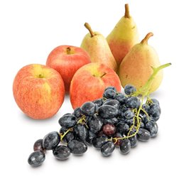 Black Grape, Apple and Pear Basket 2Kg Black Grapes + 2Kg Apples + 2Kg Pears