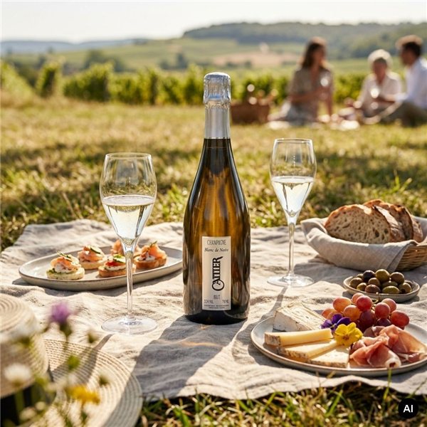 Champagne Cattier Premier Cru Blanc de Noirs-lateral