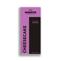 Monper – Chocolate Cheesecake con Frambuesa 80g | Chocolate blanco y toque ácido, sin conservantes