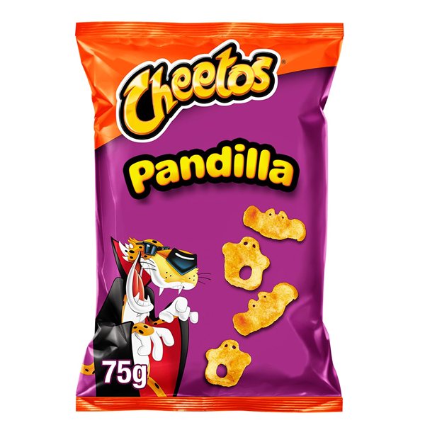 CHEETOS Pandilla Snack de Maïs Frit Saveur Fromage pour Fêtes et Événements, Sacs Individuels de 75 g, Pack de 15 (Avec ou Sans Cadeau)-detalle