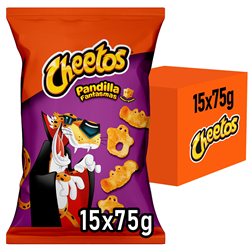 CHEETOS Pandilla Snack de Maïs Frit Saveur Fromage pour Fêtes et Événements, Sacs Individuels de 75 g, Pack de 15 (Avec ou Sans Cadeau)