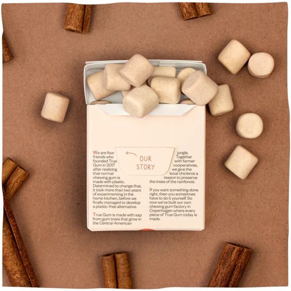 Zuckerfreier Zimt-Kaugummi-lateral