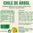 Chile de Arbol seco El Sarape 100g-lateral