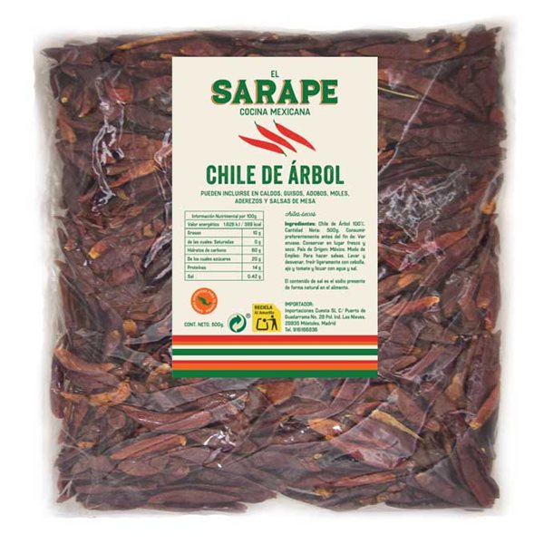 Chile de Arbol seco El Sarape 3kg-detalle