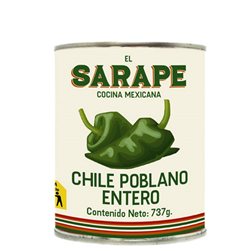 Chiles Poblanos enteros  12/737g El Sarape