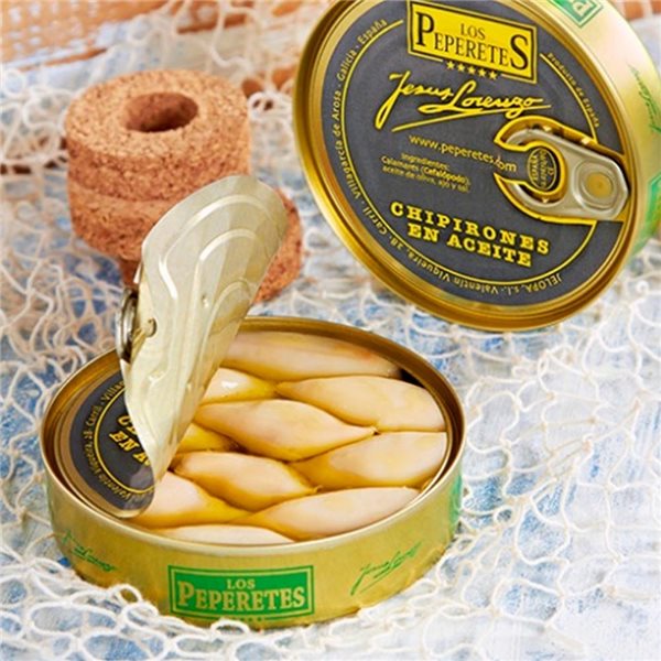Chipirones en Aceite de Oliva Los Peperetes 120gr.-detalle