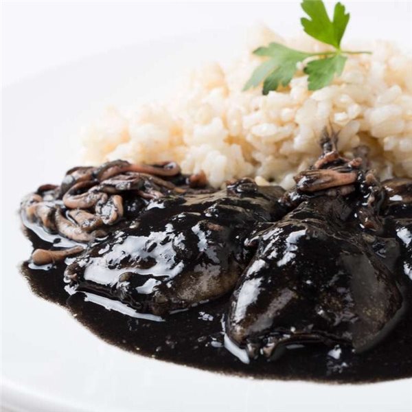 Stuffed squid in its ink-trasera