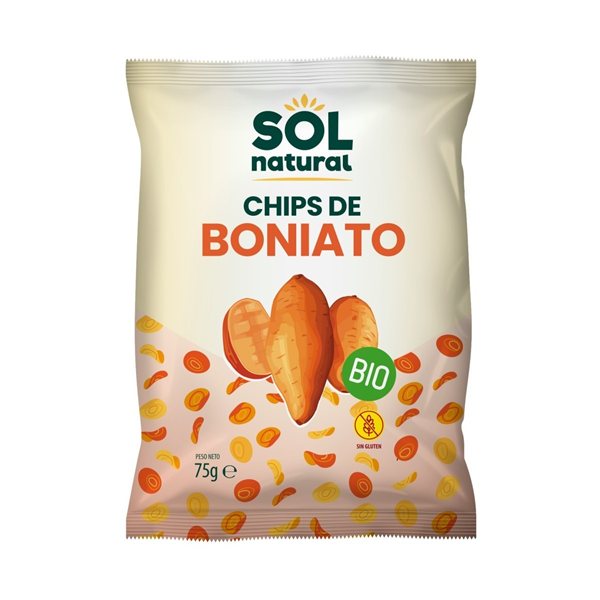 Bio Süßkartoffelchips ohne Gluten 75g Sol Natural-detalle