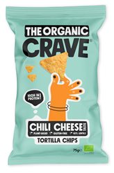 Bio-Tortilla-Protein-Chips mit Chilli-Käse-Geschmack