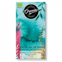 Choco Late Organiko Flor de Sal de Ibiza 70% Cacao 70gr.
