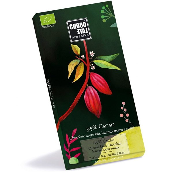 Choco Late Organiko Negro 95% Cacao 70gr.-detalle