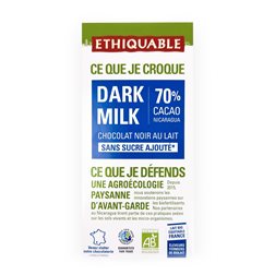 70% dark milk chocolate without sugar BIO 100 g