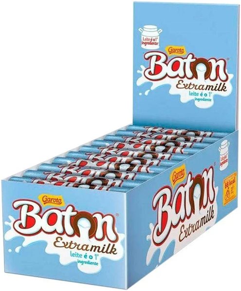 Bâtonnet de chocolat Garoto Extra Lait 16g - Crémeux et brésilien-detalle