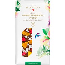 Chocolate con leche, mango, frambuesa y yogur Belenguer