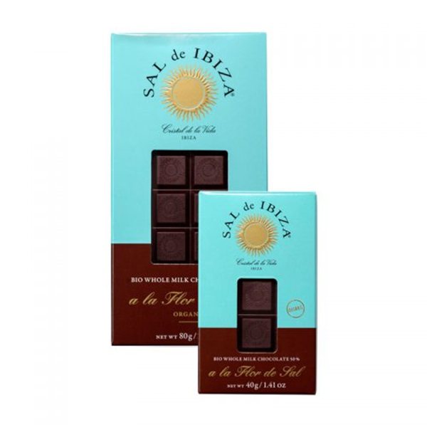 Milk chocolate with Flor de Sal, Salt from Ibiza-detalle