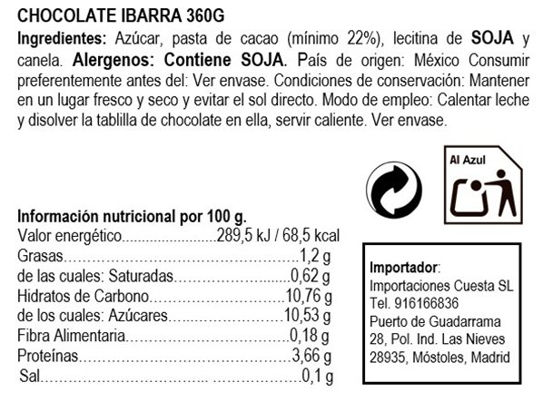 Chocolate de mesa Ibarra-detalle