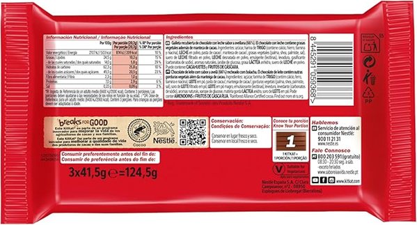 CHOCOLATE KITKAT PACK 3 UNITS 41.5 GRS-detalle