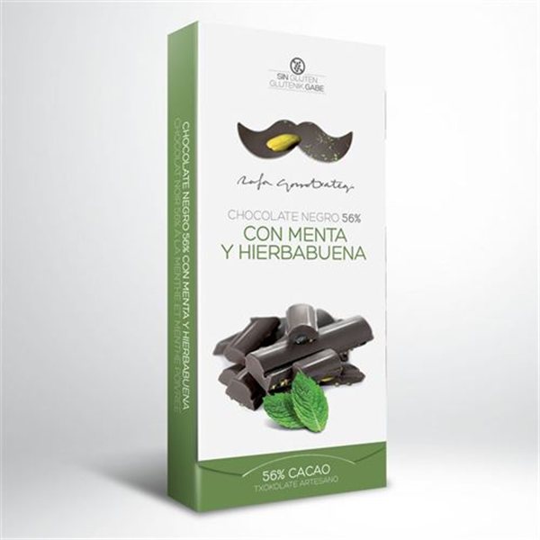 Chocolate negro 56%  Menta y Hierbabuena, Rafa Gorrotxategi-lateral