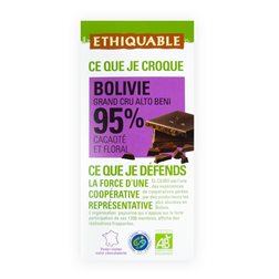 Dunkle Schokolade 95% aus Bolivien BIO 100 g